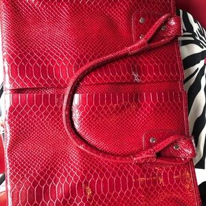 Red Snakeskin Pattern Women's Bag
